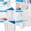 imageGiantex Washing Machine Semiautomatic Twin Tub Washer with Spin Dryer 26lbs Capacity Builtin Drain Pump Portable Laundry Washer Compact Washing Machine for Apartment Dorm and RV WhiteGrayWhiteBlue