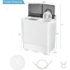 imageGiantex Washing Machine Semiautomatic Twin Tub Washer with Spin Dryer 26lbs Capacity Builtin Drain Pump Portable Laundry Washer Compact Washing Machine for Apartment Dorm and RV WhiteGrayWhiteGray