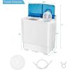 imageGiantex Washing Machine Semiautomatic Twin Tub Washer with Spin Dryer 26lbs Capacity Builtin Drain Pump Portable Laundry Washer Compact Washing Machine for Apartment Dorm and RV WhiteGrayWhiteBlue