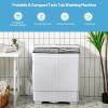 imageGiantex Washing Machine Semiautomatic Twin Tub Washer with Spin Dryer 26lbs Capacity Builtin Drain Pump Portable Laundry Washer Compact Washing Machine for Apartment Dorm and RV WhiteGrayWhiteGray