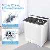 imageGiantex Washing Machine Semiautomatic Twin Tub Washer with Spin Dryer 26lbs Capacity Builtin Drain Pump Portable Laundry Washer Compact Washing Machine for Apartment Dorm and RV WhiteGrayWhiteGray