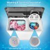 imageGiantex Washing Machine Semiautomatic Twin Tub Washer with Spin Dryer 26lbs Capacity Builtin Drain Pump Portable Laundry Washer Compact Washing Machine for Apartment Dorm and RV WhiteGrayWhiteGray