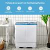 imageGiantex Washing Machine Semiautomatic Twin Tub Washer with Spin Dryer 26lbs Capacity Builtin Drain Pump Portable Laundry Washer Compact Washing Machine for Apartment Dorm and RV WhiteGrayWhiteBlue