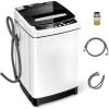 imageGiantex Portable Washing Machine 2 in 1 Full Automatic Laundry Washer 15CuFt 11lbs Capacity Washing and Spinning Combo 8 Programs 10 Water Levels Energy Saving Top Load Washer for Apartment DormWhite