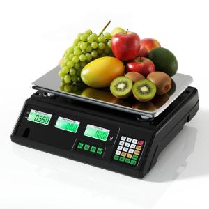 imageGiantex Price Computing Scale 88 lb40 kg Rechargeable Commercial Food Scale wDual LCD Display amp Stainless Steel Platform Digital Food Weighing for Farmer Market Retail Outlets Meat Shop Deli