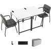 imageGiantex 16 FT Conference Table with Charging Station 6 PCS 32 x 24 Rectangular Meeting Room Desk with Storage Bag amp Hook Space Saving Seminar Table Modern Office Computer Desk for 8 PeopleWhite