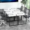 imageGiantex 16 FT Conference Table with Charging Station 6 PCS 32 x 24 Rectangular Meeting Room Desk with Storage Bag amp Hook Space Saving Seminar Table Modern Office Computer Desk for 8 PeopleWhite
