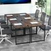 imageGiantex 16 FT Conference Table with Charging Station 6 PCS 32 x 24 Rectangular Meeting Room Desk with Storage Bag amp Hook Space Saving Seminar Table Modern Office Computer Desk for 8 PeopleRustic Brown