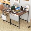 imageGiantex 16 FT Conference Table with Charging Station 6 PCS 32 x 24 Rectangular Meeting Room Desk with Storage Bag amp Hook Space Saving Seminar Table Modern Office Computer Desk for 8 PeopleRustic Brown