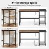 imageGiantex 59 Inch Computer Desk with Charging Station Home Office Desk with Storage Shelves amp Hook Modern Laptop PC Table Workstation Study Writing Desk for Bedroom Rustic BrownRustic Brown