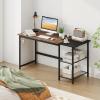imageGiantex 59 Inch Computer Desk with Charging Station Home Office Desk with Storage Shelves amp Hook Modern Laptop PC Table Workstation Study Writing Desk for Bedroom Rustic BrownRustic Brown