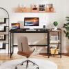 imageGiantex 59 Inch Computer Desk with Charging Station Home Office Desk with Storage Shelves amp Hook Modern Laptop PC Table Workstation Study Writing Desk for Bedroom Rustic BrownBlack