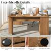 imageGiantex 66 LShaped Desk with Storage Drawers amp Charging Station Spacious Corner Computer Desk with Keyboard Tray Adjustable Shelf Cabinet Huge Workspace Home Office Study Writing Desk NaturalNatural