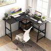 imageGiantex 66 LShaped Desk with Storage Drawers amp Charging Station Spacious Corner Computer Desk with Keyboard Tray Adjustable Shelf Cabinet Huge Workspace Home Office Study Writing Desk NaturalBlack