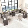 imageGiantex 66 LShaped Desk with Storage Drawers amp Charging Station Spacious Corner Computer Desk with Keyboard Tray Adjustable Shelf Cabinet Huge Workspace Home Office Study Writing Desk NaturalGrey Oak