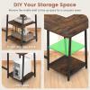 imageGiantex 66 LShaped Desk with Storage Drawers amp Charging Station Spacious Corner Computer Desk with Keyboard Tray Adjustable Shelf Cabinet Huge Workspace Home Office Study Writing Desk NaturalRustic Brown