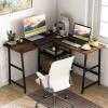 imageGiantex 66 LShaped Desk with Storage Drawers amp Charging Station Spacious Corner Computer Desk with Keyboard Tray Adjustable Shelf Cabinet Huge Workspace Home Office Study Writing Desk NaturalRustic Brown