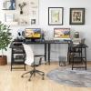 imageGiantex 66 LShaped Desk with Storage Drawers amp Charging Station Spacious Corner Computer Desk with Keyboard Tray Adjustable Shelf Cabinet Huge Workspace Home Office Study Writing Desk NaturalBlack