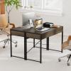 imageGiantex Computer Desk with 2 Drawers 44 Inch Home Office Desk with AntiToppling Device amp Metal Frame Compact Laptop PC Table Vanity Table Modern Study Writing Desk for Small Spaces Grey OakGrey Oak