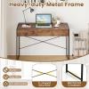 imageGiantex Computer Desk with 2 Drawers 44 Inch Home Office Desk with AntiToppling Device amp Metal Frame Compact Laptop PC Table Vanity Table Modern Study Writing Desk for Small Spaces Grey OakRustic Brown