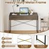imageGiantex Computer Desk with 2 Drawers 44 Inch Home Office Desk with AntiToppling Device amp Metal Frame Compact Laptop PC Table Vanity Table Modern Study Writing Desk for Small Spaces Grey OakGrey Oak