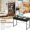 imageGiantex Computer Desk with 2 Drawers 44 Inch Home Office Desk with AntiToppling Device amp Metal Frame Compact Laptop PC Table Vanity Table Modern Study Writing Desk for Small Spaces Grey OakBlack