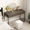 imageGiantex Computer Desk with 2 Drawers 44 Inch Home Office Desk with AntiToppling Device amp Metal Frame Compact Laptop PC Table Vanity Table Modern Study Writing Desk for Small Spaces Grey OakGrey Oak
