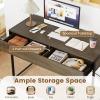 imageGiantex Computer Desk with 2 Drawers 44 Inch Home Office Desk with AntiToppling Device amp Metal Frame Compact Laptop PC Table Vanity Table Modern Study Writing Desk for Small Spaces Grey OakGrey Oak