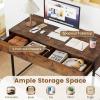 imageGiantex Computer Desk with 2 Drawers 44 Inch Home Office Desk with AntiToppling Device amp Metal Frame Compact Laptop PC Table Vanity Table Modern Study Writing Desk for Small Spaces Grey OakRustic Brown