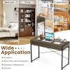 imageGiantex Computer Desk with 2 Drawers 44 Inch Home Office Desk with AntiToppling Device amp Metal Frame Compact Laptop PC Table Vanity Table Modern Study Writing Desk for Small Spaces Grey OakGrey Oak