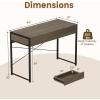 imageGiantex Computer Desk with 2 Drawers 44 Inch Home Office Desk with AntiToppling Device amp Metal Frame Compact Laptop PC Table Vanity Table Modern Study Writing Desk for Small Spaces Grey OakGrey Oak