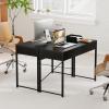imageGiantex Computer Desk with 2 Drawers 44 Inch Home Office Desk with AntiToppling Device amp Metal Frame Compact Laptop PC Table Vanity Table Modern Study Writing Desk for Small Spaces Grey OakBlack