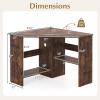 imageGiantex Corner Desk SpaceSaving Triangle Computer Desk with Storage Shelves amp CPU Stand Modern Makeup Vanity Table for Bedroom Writing Desk for Small Spaces WhiteRustic Brown