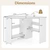 imageGiantex Corner Desk SpaceSaving Triangle Computer Desk with Storage Shelves amp CPU Stand Modern Makeup Vanity Table for Bedroom Writing Desk for Small Spaces WhiteWhite