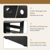 imageGiantex Corner Desk SpaceSaving Triangle Computer Desk with Storage Shelves amp CPU Stand Modern Makeup Vanity Table for Bedroom Writing Desk for Small Spaces WhiteBlack