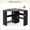 imageGiantex Corner Desk SpaceSaving Triangle Computer Desk with Storage Shelves amp CPU Stand Modern Makeup Vanity Table for Bedroom Writing Desk for Small Spaces WhiteBlack