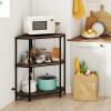 imageGiantex Corner Printer Stand 3Tier Corner Shelf with Charging Station and Metal Frame Small Industrial Bookshelf Printer Table for Living Room Kitchen Home Office 12