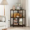 imageGiantex Corner Printer Stand 3Tier Corner Shelf with Charging Station and Metal Frame Small Industrial Bookshelf Printer Table for Living Room Kitchen Home Office 11
