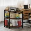 imageGiantex Corner Printer Stand 3Tier Corner Shelf with Charging Station and Metal Frame Small Industrial Bookshelf Printer Table for Living Room Kitchen Home Office 11