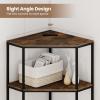 imageGiantex Corner Printer Stand 3Tier Corner Shelf with Charging Station and Metal Frame Small Industrial Bookshelf Printer Table for Living Room Kitchen Home Office 12