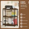 imageGiantex Corner Printer Stand 3Tier Corner Shelf with Charging Station and Metal Frame Small Industrial Bookshelf Printer Table for Living Room Kitchen Home Office 12