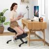 imageGiantex Ergonomic Kneeling Chair for Office Knee Stool Chair wAdjustable Height and Seat Angle to Relieve Pain Posture Desk Chair wLockable Universal Wheels Thick Padded Cushions Black 11