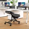 imageGiantex Ergonomic Kneeling Chair for Office Knee Stool Chair wAdjustable Height and Seat Angle to Relieve Pain Posture Desk Chair wLockable Universal Wheels Thick Padded Cushions Black 12