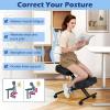 imageGiantex Ergonomic Kneeling Chair for Office Knee Stool Chair wAdjustable Height and Seat Angle to Relieve Pain Posture Desk Chair wLockable Universal Wheels Thick Padded Cushions Black 11