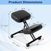 imageGiantex Ergonomic Kneeling Chair for Office Knee Stool Chair wAdjustable Height and Seat Angle to Relieve Pain Posture Desk Chair wLockable Universal Wheels Thick Padded Cushions Black 12