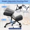 imageGiantex Ergonomic Kneeling Chair for Office Knee Stool Chair wAdjustable Height and Seat Angle to Relieve Pain Posture Desk Chair wLockable Universal Wheels Thick Padded Cushions Black 11