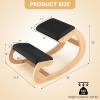 imageGiantex Ergonomic Kneeling Desk Chair Rocking Knee Chair with Cushion amp Solid Wood Frame Natural Relief for Neck or Back Pain Posture Chair for Desk Home Office Max Load 330 Lbs BlackBlack