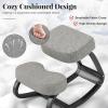 imageGiantex Ergonomic Kneeling Desk Chair Upright Posture Chair with Cushion amp Solid Wood Frame Natural Relief for Neck or Back Pain Wooden Knee Chair for Home Office 12