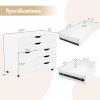imageGiantex File Cabinet Rolling Lateral Filing Cabinet with Wheels 5 Drawers Load 220 Lbs Office Craft Storage Organization Mobile Storage Organizer Printer Stand for Home Office WhiteWhite