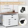 imageGiantex File Cabinet Rolling Lateral Filing Cabinet with Wheels 5 Drawers Load 220 Lbs Office Craft Storage Organization Mobile Storage Organizer Printer Stand for Home Office WhiteWhite